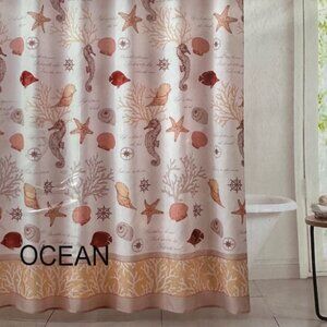 OCEAN CORAL Shower Curtain With Hooks Size 70 x 72 in